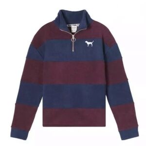 PINK Victoria's Secret Navy and Maroon Fleece Jacket